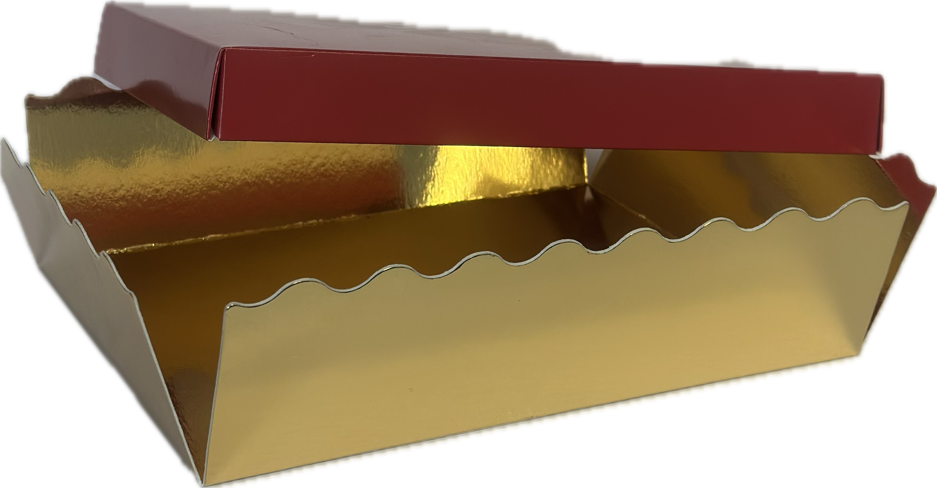 caja para pastas o reposteria con tapa granate