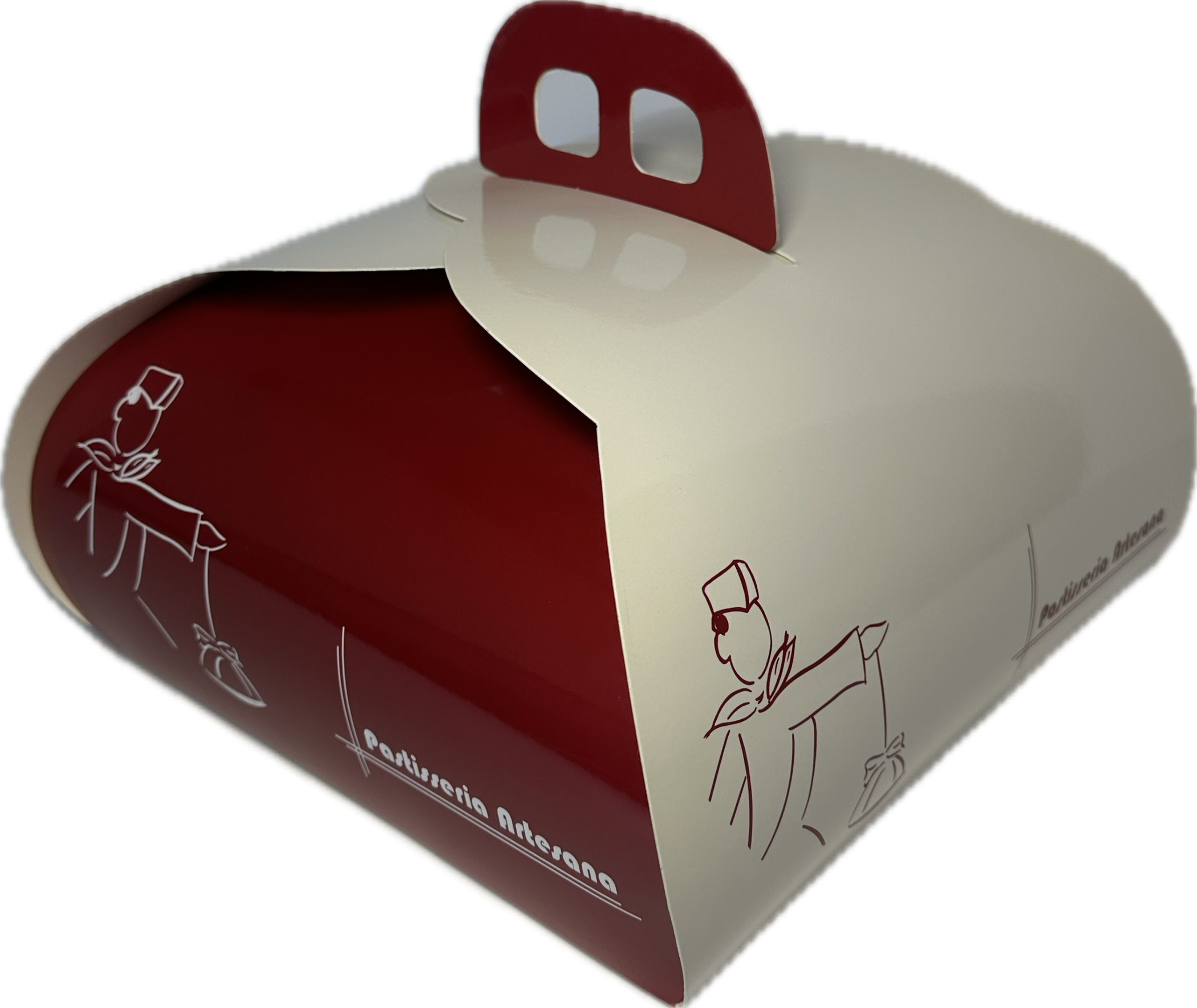 Caja tarta / pastel granate anónima