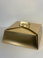 caja tarta trapezoidal en oro para tartas 