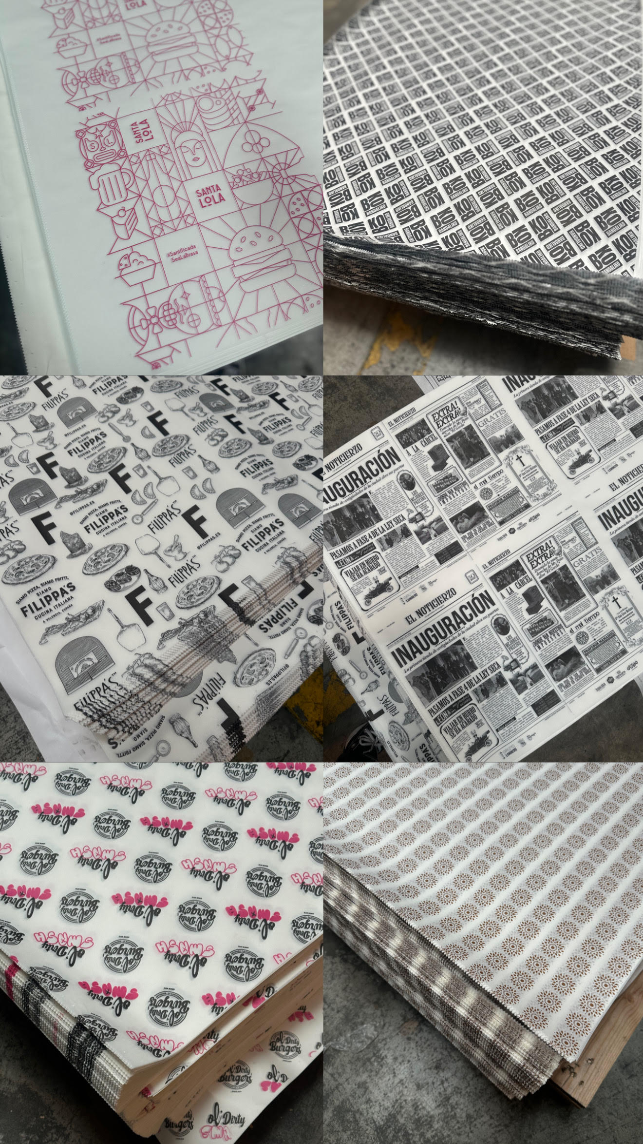 Papel antigrasa personalizado 1 tinta