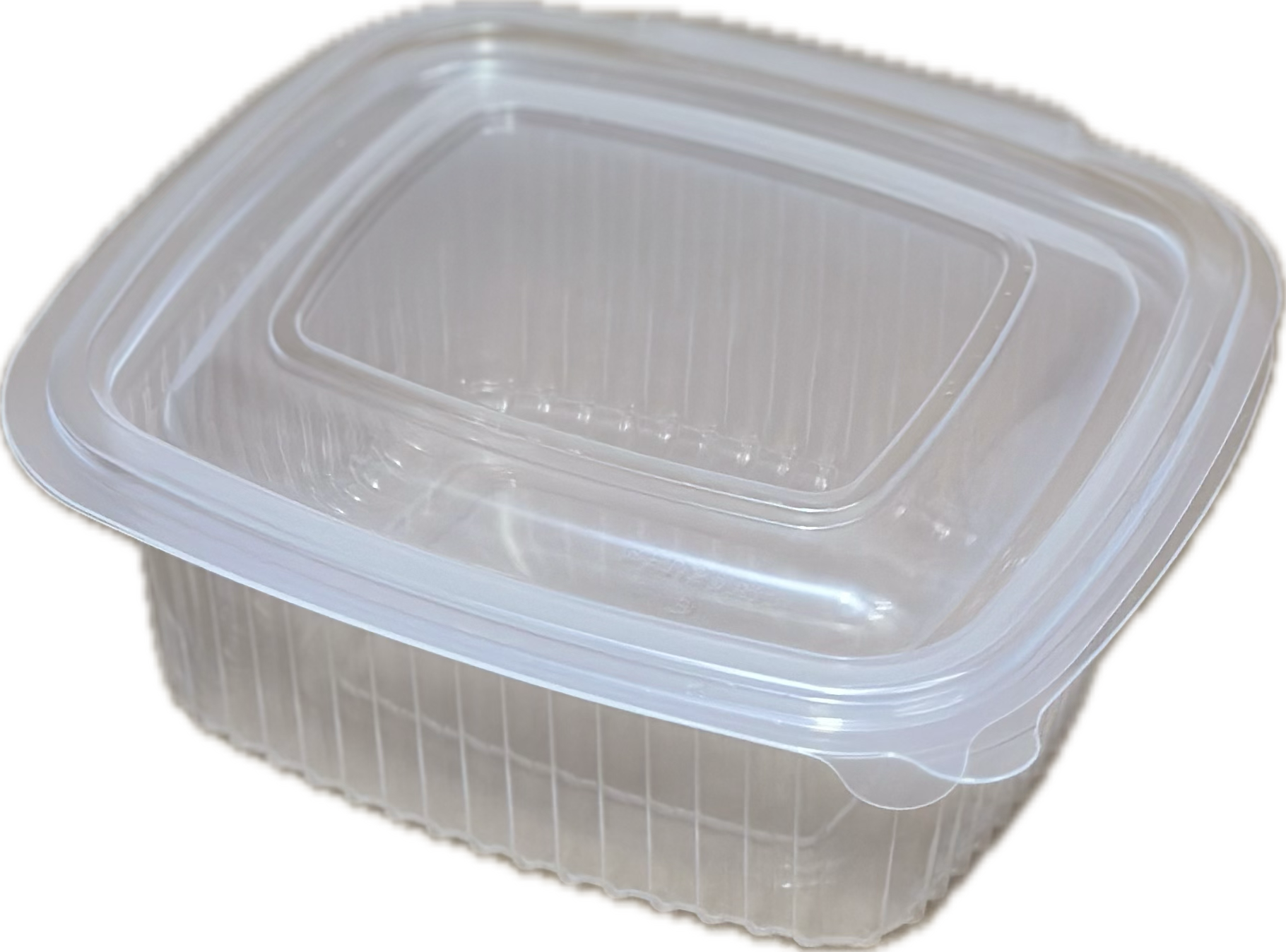 tarrina con bisagra transparente